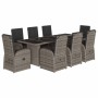 Garden dining set 9 pieces and gray synthetic rattan cushions by , Garden sets - Ref: Foro24-3277605, Price: 1,00 €, Discount: %