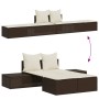 Double sun lounger with brown synthetic rattan cushions by , Loungers - Ref: Foro24-368390, Price: 275,53 €, Discount: %