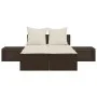 Double sun lounger with brown synthetic rattan cushions by , Loungers - Ref: Foro24-368390, Price: 270,98 €, Discount: %
