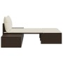 Doppel-Liegestuhl mit braunen Kunststoff-Rattan-Kissen. von , Liegen - Ref: Foro24-368390, Preis: 275,53 €, Rabatt: %