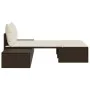 Double sun lounger with brown synthetic rattan cushions by , Loungers - Ref: Foro24-368390, Price: 270,98 €, Discount: %