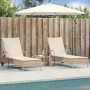 Liegestühle mit Kissen, 2 Stück, aus synthetischem Rattan in Beige. von , Liegen - Ref: Foro24-3261438, Preis: 326,25 €, Raba...