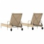 Liegestühle mit Kissen, 2 Stück, aus synthetischem Rattan in Beige. von , Liegen - Ref: Foro24-3261438, Preis: 326,25 €, Raba...