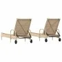 Sun loungers with cushions 2 units synthetic rattan beige by , Loungers - Ref: Foro24-3261438, Price: 359,82 €, Discount: %