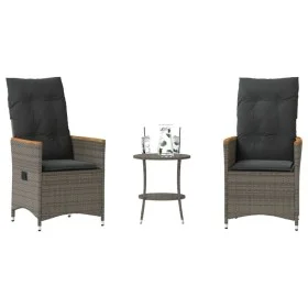 Garden chairs and table with cushions 3 pieces gray PE rattan by , Garden sets - Ref: Foro24-365658, Price: 266,87 €, Discoun...