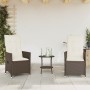 Gartenstühle und Tischchen mit Kissen, 3-teilig, aus braunem PE-Rattan. von , Gartensets - Ref: Foro24-365653, Preis: 222,14 ...