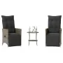 Gartenstühle und Tischchen mit Kissen, 3-teilig, aus grauem PE-Rattan. von , Gartensets - Ref: Foro24-365679, Preis: 287,12 €...
