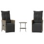 Sillas y mesita de jardín con cojines 3 piezas ratán PE gris de , Conjuntos de jardín - Ref: Foro24-365679, Precio: 250,87 €,...
