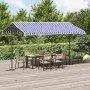 Free-standing awning made of blue and white fabric and steel, 400x300 cm. by , Umbrellas - Ref: Foro24-368932, Price: 279,24 ...