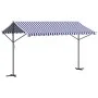 Free-standing awning made of blue and white fabric and steel, 400x300 cm. by , Umbrellas - Ref: Foro24-368932, Price: 279,24 ...