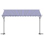 Toldo de pie tela y acero azul y blanco 400x300 cm