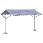 Free-standing awning made of blue and white fabric and steel, 400x300 cm. by , Umbrellas - Ref: Foro24-368932, Price: 279,24 ...