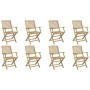 Folding garden chairs 8 units solid acacia wood 54.5x58x90cm by , Garden chairs - Ref: Foro24-3214231, Price: 378,62 €, Disco...