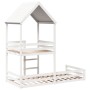 Bett mit massivem Dach aus weißer Kiefer 90x200 cm von , Betten und Lattenroste - Ref: Foro24-3282391, Preis: 373,09 €, Rabat...