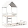 Cama con techo madera maciza de pino blanco 90x200 cm de , Camas y somieres - Ref: Foro24-3282391, Precio: 366,97 €, Descuent...