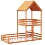 Bed with solid pine wood roof in brown, 90x190 cm by , Beds and slatted bases - Ref: Foro24-3282398, Price: 277,26 €, Discoun...