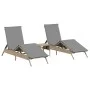 Liegestühle mit Tisch, 2 Stück, aus synthetischem Rattan in Beige. von , Liegen - Ref: Foro24-4002713, Preis: 273,00 €, Rabat...