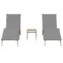 Liegestühle mit Tisch, 2 Stück, aus synthetischem Rattan in Beige. von , Liegen - Ref: Foro24-4002713, Preis: 273,00 €, Rabat...