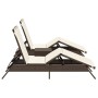 2 synthetic rattan sun loungers with a small table, brown color. by , Loungers - Ref: Foro24-4002711, Price: 278,32 €, Discou...