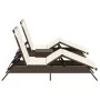 2 synthetic rattan sun loungers with a small table, brown color. by , Loungers - Ref: Foro24-4002711, Price: 273,00 €, Discou...
