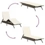 2 synthetic rattan sun loungers with a small table, brown color. by , Loungers - Ref: Foro24-4002711, Price: 273,00 €, Discou...