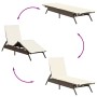 Liegestühle mit Tisch, 2 Stück, aus braunem synthetischem Rattan. von , Liegen - Ref: Foro24-4002711, Preis: 278,32 €, Rabatt: %