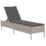 Liegestuhl mit hellem grauem synthetischem Rattan-Kissen. von , Liegen - Ref: Foro24-4002724, Preis: 159,85 €, Rabatt: %