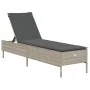Liegestuhl mit hellem grauem synthetischem Rattan-Kissen. von , Liegen - Ref: Foro24-4002724, Preis: 156,39 €, Rabatt: %