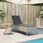 Lounger with light gray synthetic rattan cushion by , Loungers - Ref: Foro24-4002724, Price: 156,39 €, Discount: %