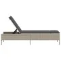 Lounger with light gray synthetic rattan cushion by , Loungers - Ref: Foro24-4002724, Price: 156,39 €, Discount: %