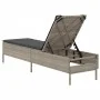 Lounger with light gray synthetic rattan cushion by , Loungers - Ref: Foro24-4002724, Price: 156,39 €, Discount: %