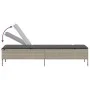 Liegestuhl mit hellem grauem synthetischem Rattan-Kissen. von , Liegen - Ref: Foro24-4002724, Preis: 156,39 €, Rabatt: %