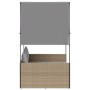 Doppel-Liegestuhl mit Dach und Vorhängen aus synthetischem Rattan in Beige. von , Liegen - Ref: Foro24-4002758, Preis: 233,72...