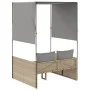 Doppel-Liegestuhl mit Dach und Vorhängen aus synthetischem Rattan in Beige. von , Liegen - Ref: Foro24-4002758, Preis: 229,68...
