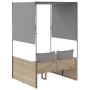 Doppel-Liegestuhl mit Dach und Vorhängen aus synthetischem Rattan in Beige. von , Liegen - Ref: Foro24-4002758, Preis: 233,72...
