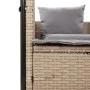Doppel-Liegestuhl mit Dach und Vorhängen aus synthetischem Rattan in Beige. von , Liegen - Ref: Foro24-4002758, Preis: 229,68...