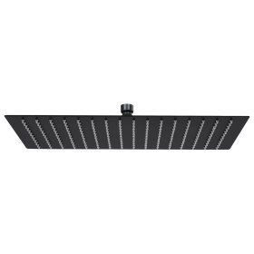 Cabezal ducha efecto lluvia acero inox cuadrado negro 40x30 cm