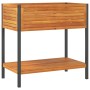 Blumenkasten mit massivem Akazienholzregal und Stahl 45x45x80 cm von , Töpfe und Pflanzgefäße - Ref: Foro24-367616, Preis: 90...