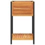 Planter with solid acacia wood shelf and steel 45x45x80 cm by , Pots and planters - Ref: Foro24-367616, Price: 90,15 €, Disco...