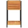 Planter with solid acacia wood shelf and steel 45x45x80 cm by , Pots and planters - Ref: Foro24-367616, Price: 88,56 €, Disco...