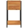 Planter with solid acacia wood shelf and steel 45x45x80 cm by , Pots and planters - Ref: Foro24-367616, Price: 88,56 €, Disco...