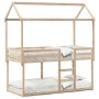 Cama litera con techo madera maciza de pino 90x190 cm de , Camas y somieres - Ref: Foro24-3282127, Precio: 225,36 €, Descuent...
