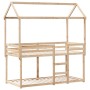 Cama litera con techo madera maciza de pino 90x190 cm de , Camas y somieres - Ref: Foro24-3282127, Precio: 225,36 €, Descuent...