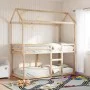 Bunk bed with solid pine wood roof 90x190 cm by , Beds and slatted bases - Ref: Foro24-3282127, Price: 239,07 €, Discount: %
