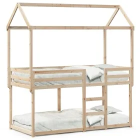 Bunk bed with solid pine wood roof 90x200 cm by , Beds and slatted bases - Ref: Foro24-3282119, Price: 224,68 €, Discount: %