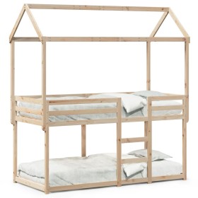 Etagenbett mit massivem Kieferndach 90x200 cm von , Betten und Lattenroste - Ref: Foro24-3282119, Preis: 239,68 €, Rabatt: %