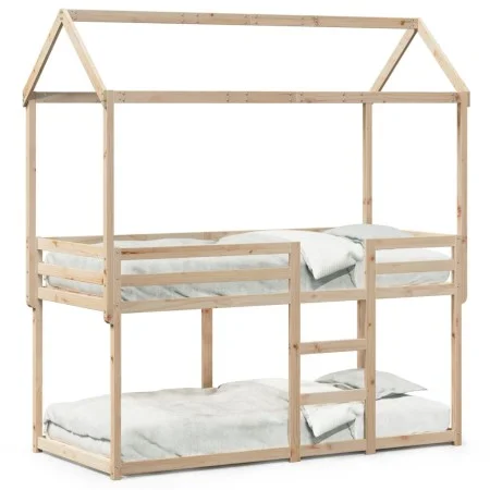 Bunk bed with solid pine wood roof 90x200 cm by , Beds and slatted bases - Ref: Foro24-3282119, Price: 239,53 €, Discount: %