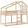 Bunk bed with solid pine wood roof 90x200 cm by , Beds and slatted bases - Ref: Foro24-3281970, Price: 230,41 €, Discount: %
