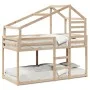 Bunk bed with solid pine wood roof 90x200 cm by , Beds and slatted bases - Ref: Foro24-3281970, Price: 230,41 €, Discount: %