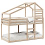 Litera con techo madera maciza de pino 90x200 cm de , Camas y somieres - Ref: Foro24-3281970, Precio: 230,06 €, Descuento: %